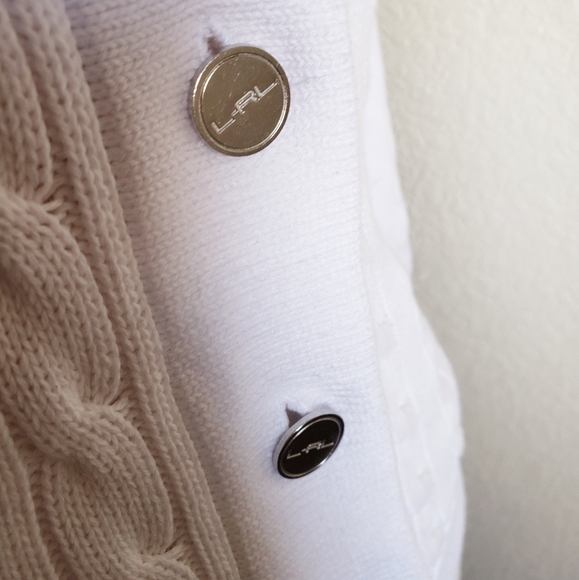 L-RL Ralph Lauren Active White Cable Knit Sweater - Picture 3 of 6